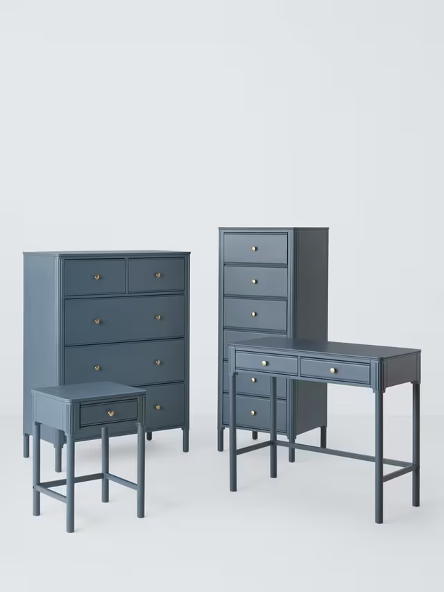 John Lewis Pillar 6 Drawer Tallboy Chest, Blue