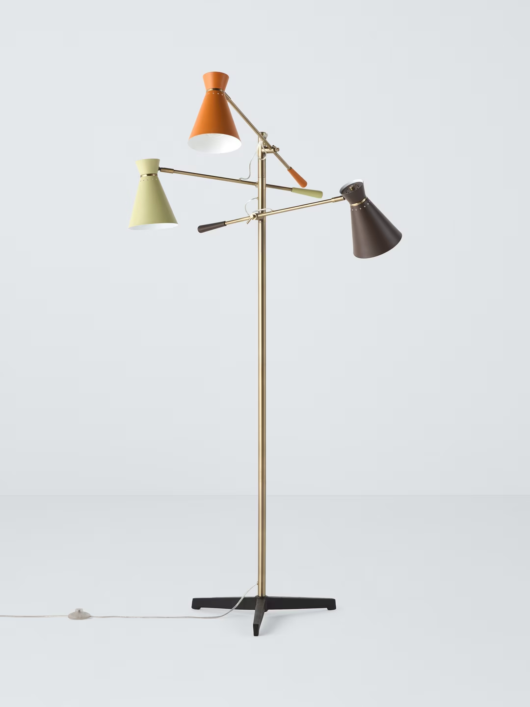 List - John Lewis Bauhaus Adjustable 3-Arm Floor Lamp, Multi
