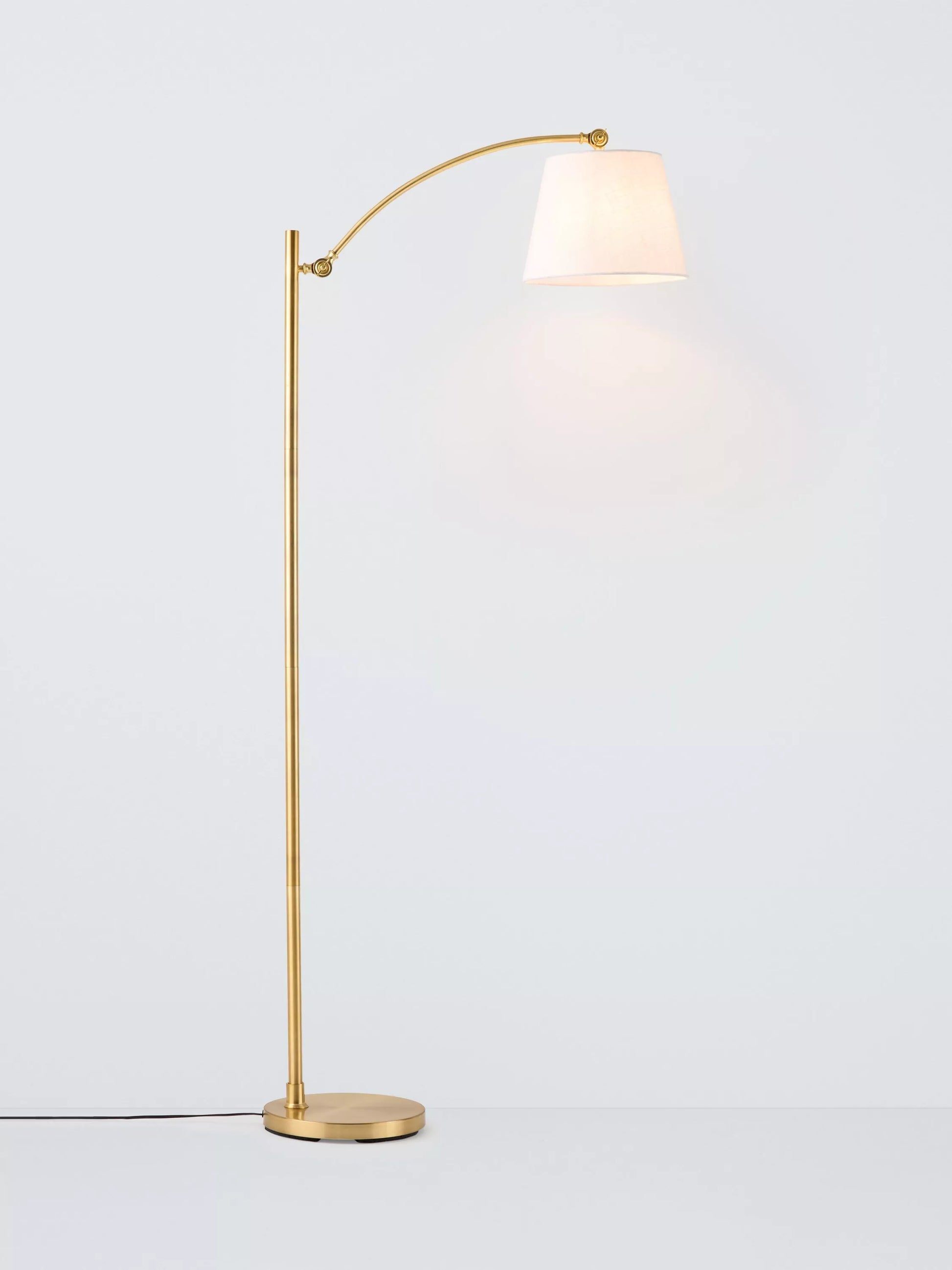 John Lewis Swing Arm Floor Lamp, Matt Gold