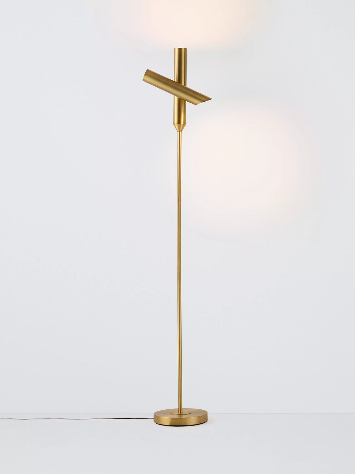 John Lewis Swivel LED Uplighter Floor Lamp, Matt Brass