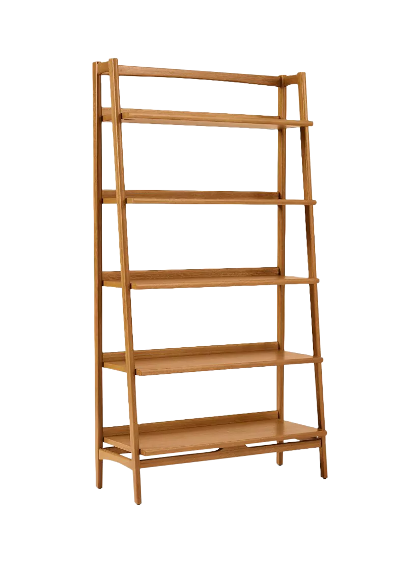 West Elm Mid-Century Wide Wood Bookcase, Acorn
