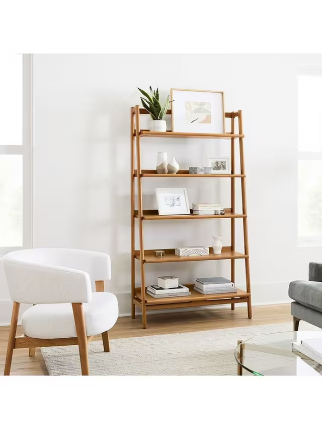 West Elm Mid-Century Wide Wood Bookcase, Acorn