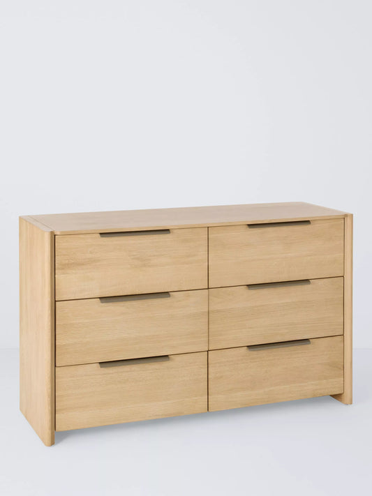 John Lewis Rest 6 Drawer Chest, Natural Wood