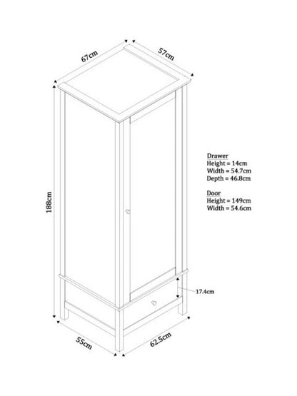 WILTON SINGLE WARDROBE BLUE