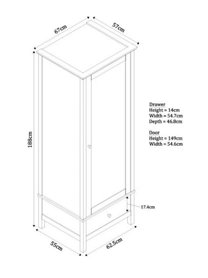 John Lewis ANYDAY Wilton Single Wardrobe Linen