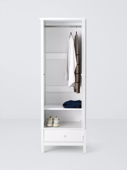 John Lewis Wilton Single Wardrobe, White