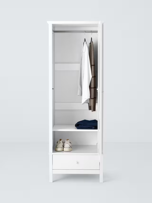 John Lewis Wilton Single Wardrobe, White