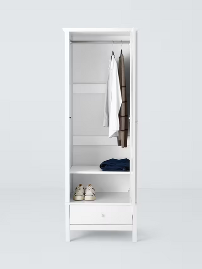 John Lewis Wilton Single Wardrobe, White