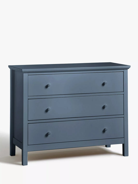 John Lewis Wilton 3 Drawer Chest, Denim Blue Chest