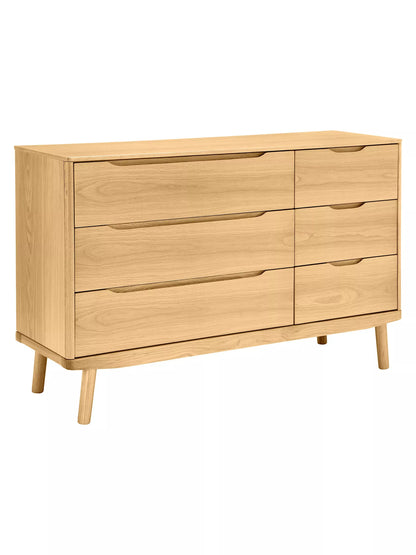 John Lewis Bow 6 Drawer Chest, Natural