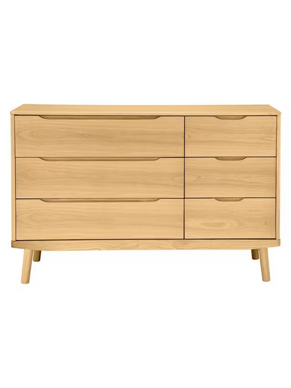 John Lewis Bow 6 Drawer Chest, Natural