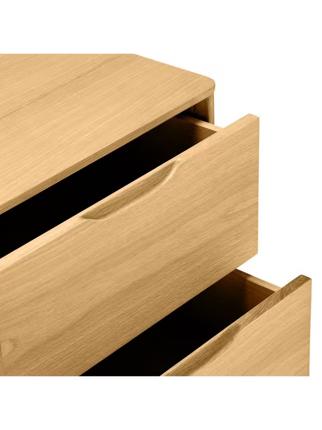 John Lewis Bow 6 Drawer Chest, Natural