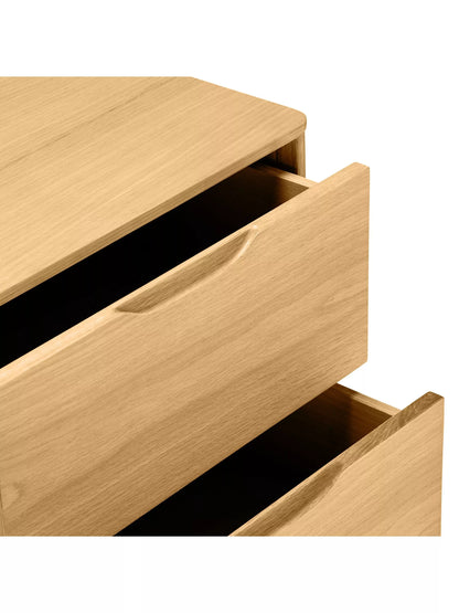 John Lewis Bow 6 Drawer Chest, Natural
