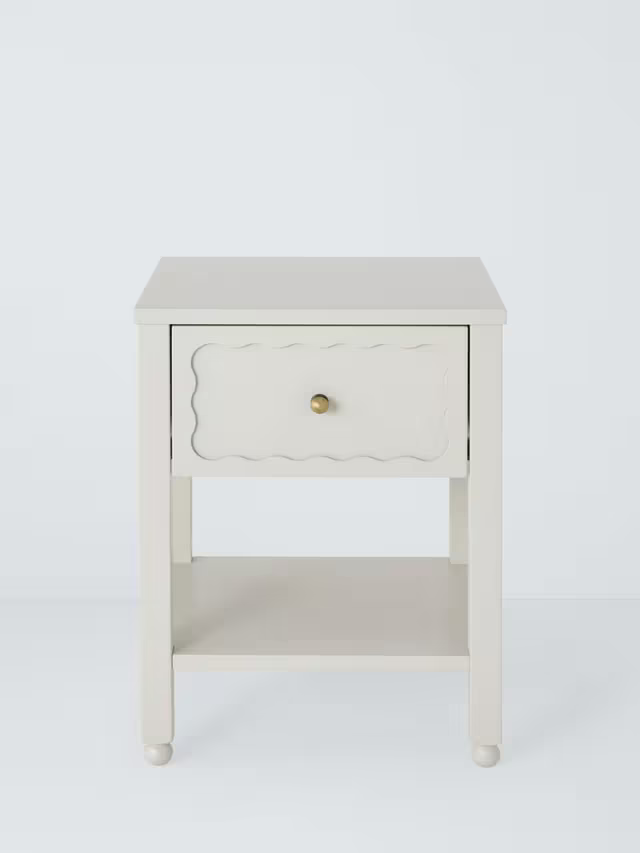 John Lewis Wave 1 Drawer Bedside Table, Greige