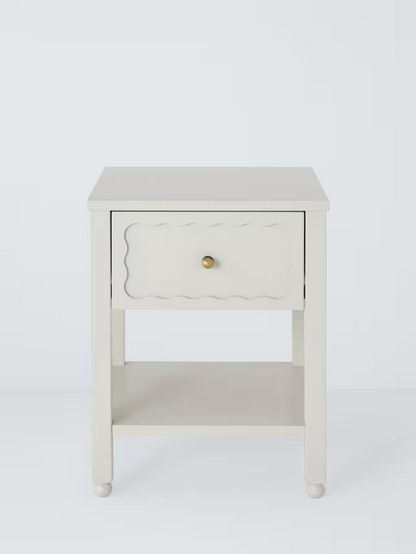 John Lewis Wave 1 Drawer Bedside Table, Greige