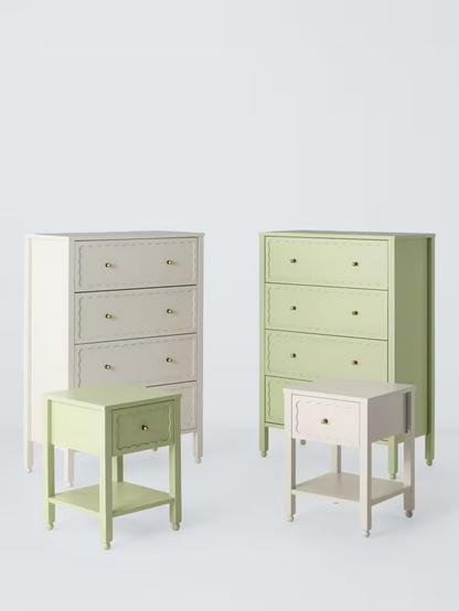 John Lewis Wave 1 Drawer Bedside Table, Greige