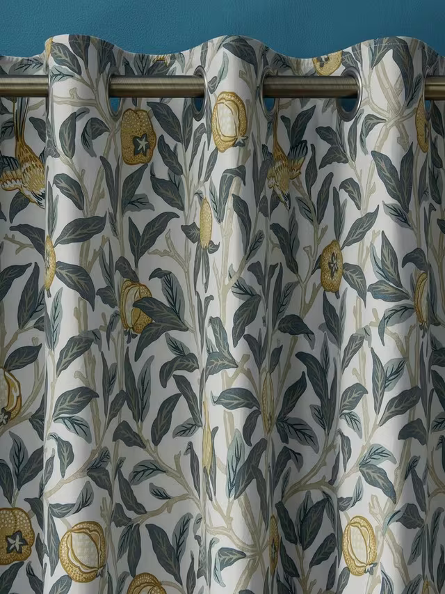 William Morris Bird & Pomegranate Pair Blackout Lined Eyelet Curtains W229 x Drop 229cm