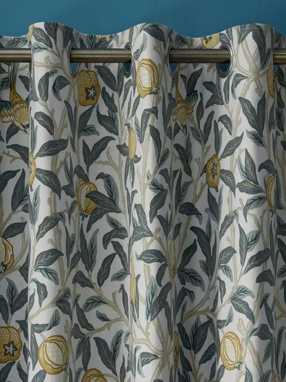 William Morris Bird & Pomegranate Pair Blackout Lined Eyelet Curtains W229 x Drop 229cm
