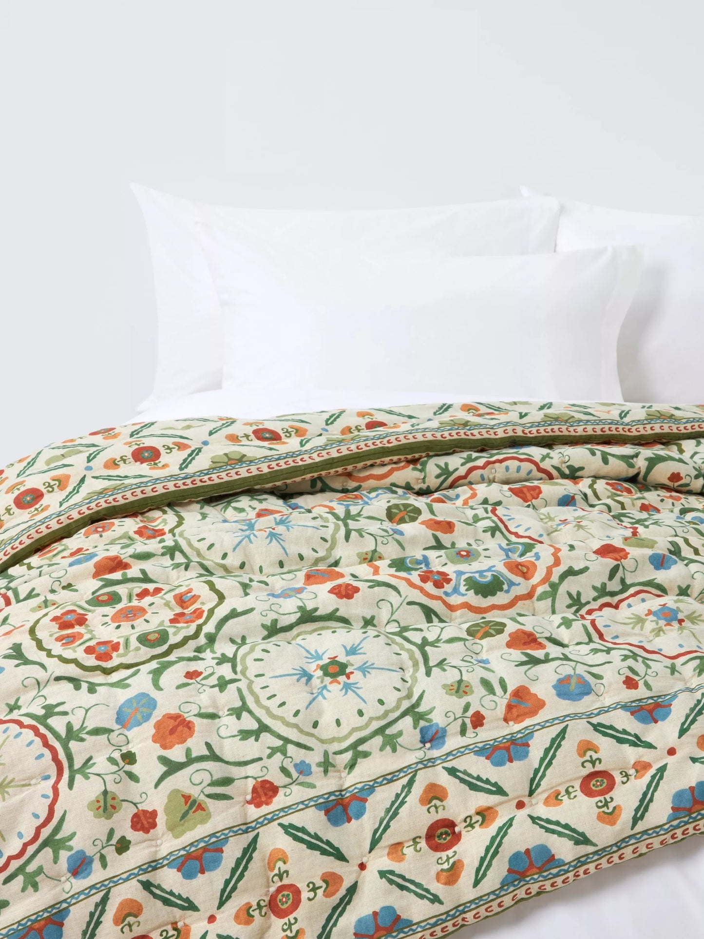 John Lewis Keya Suzani Quilted Bedspread, Multi