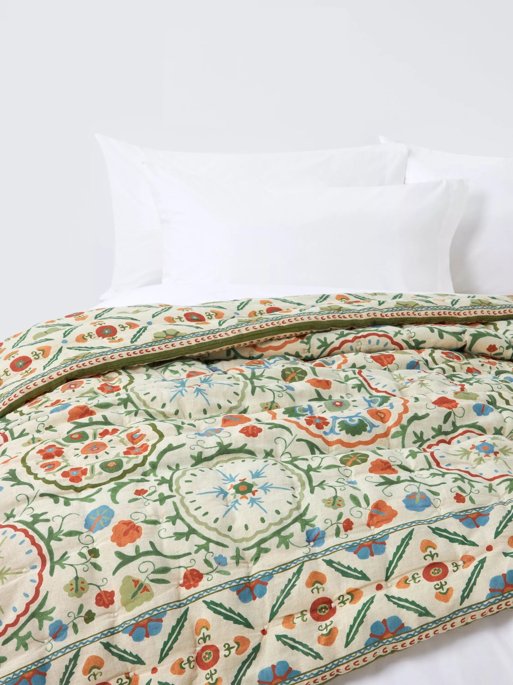 John Lewis Keya Suzani Quilted Bedspread, Multi