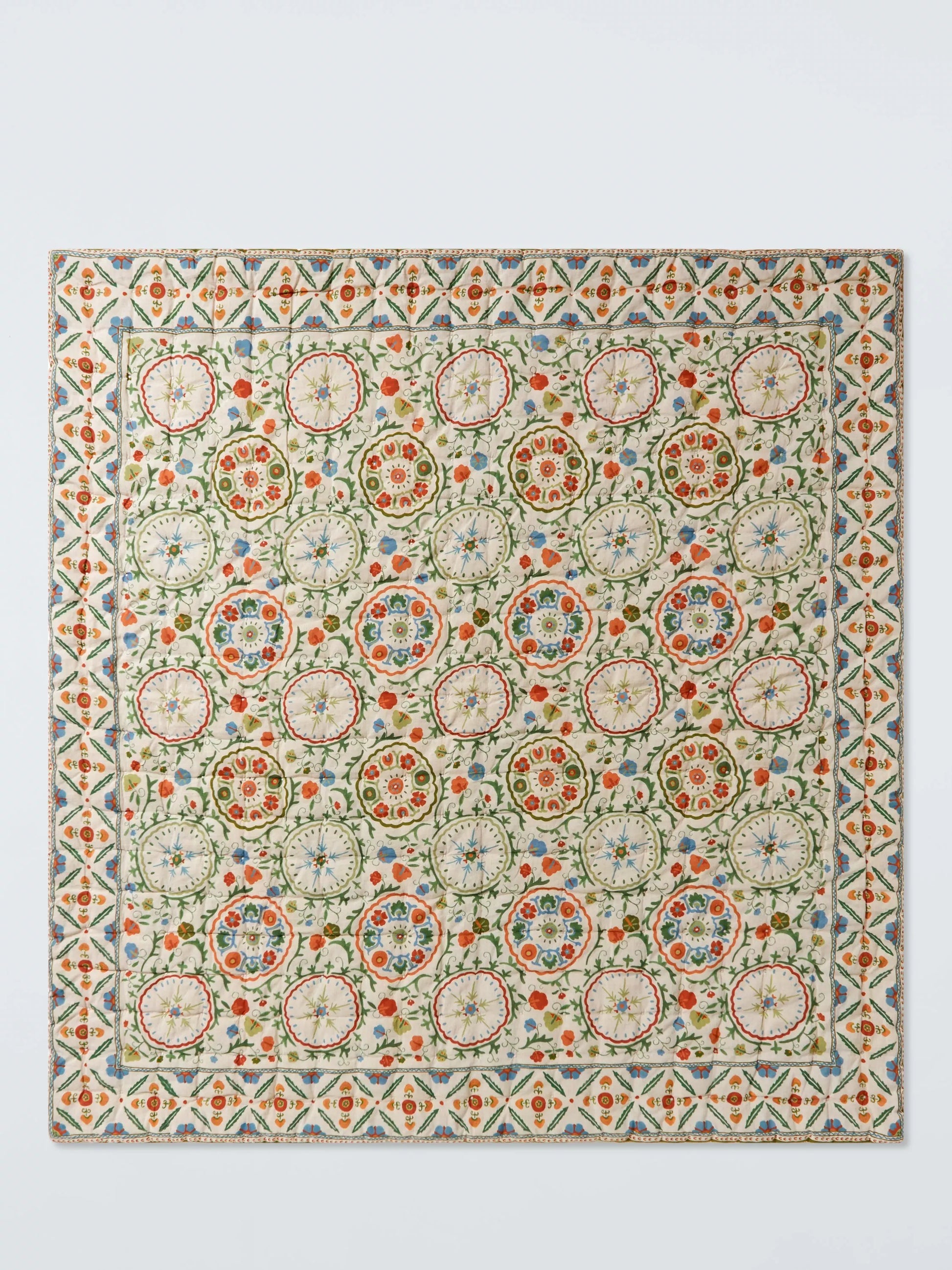 John Lewis Keya Suzani Quilted Bedspread, Multi