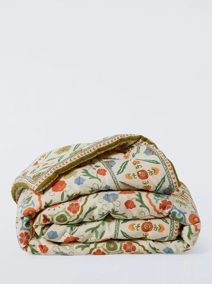 John Lewis Keya Suzani Quilted Bedspread, Multi