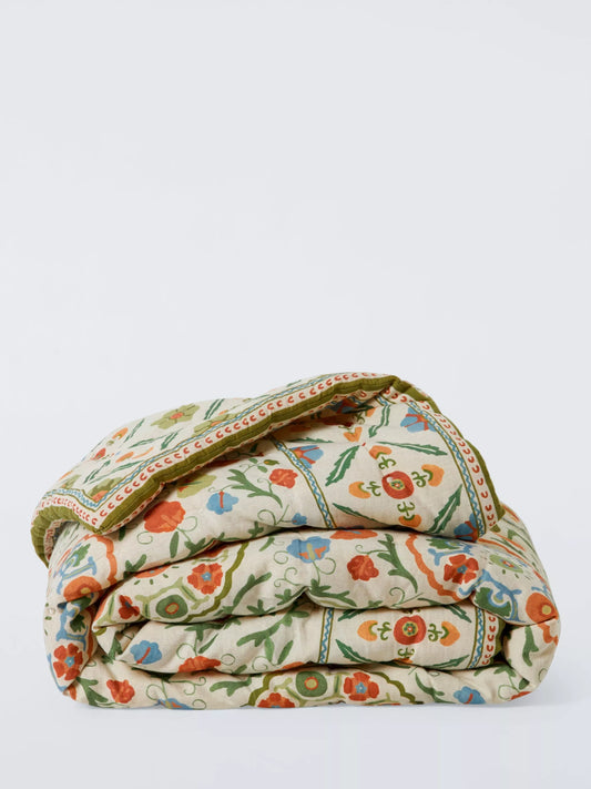 John Lewis Keya Suzani Quilted Bedspread, Multi