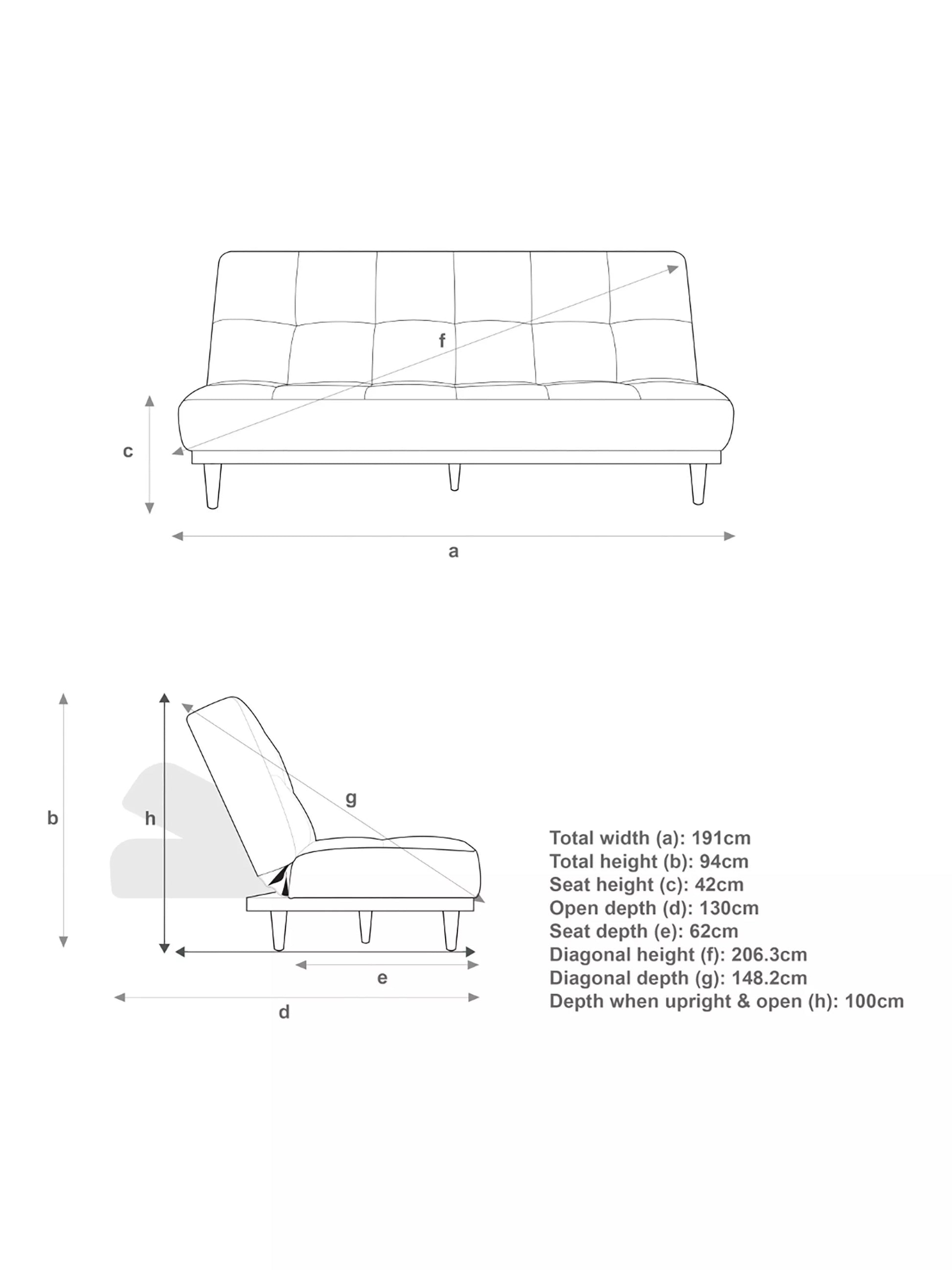 John Lewis Linear Medium 2 Seater Sofa Bed, Light Leg,  Velvet Kingfisher
