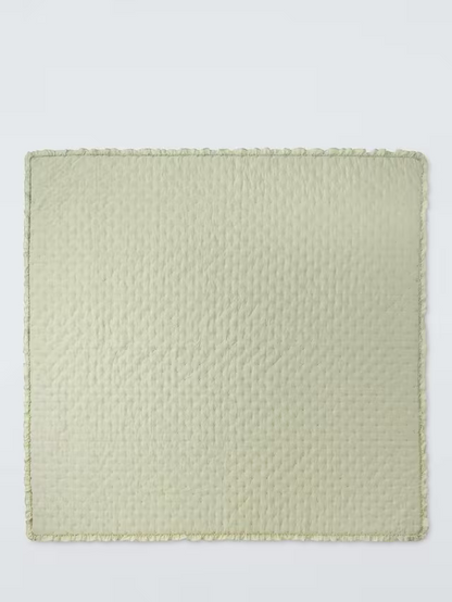 John Lewis Chambray Stripe Reversible Quilted Bedspread, Pistachio