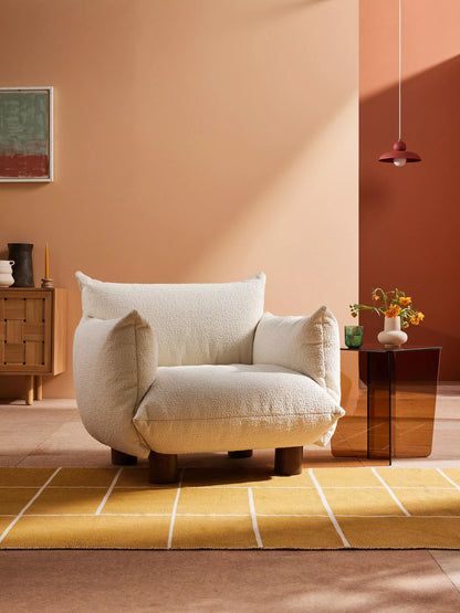 MADE Jude Armchair  Ivory Boucle