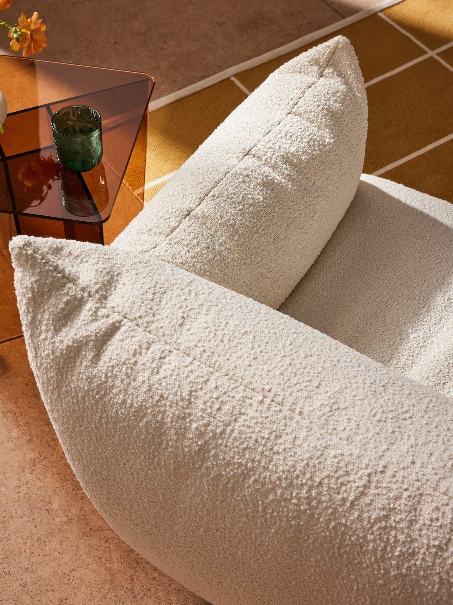 MADE Jude Armchair  Ivory Boucle