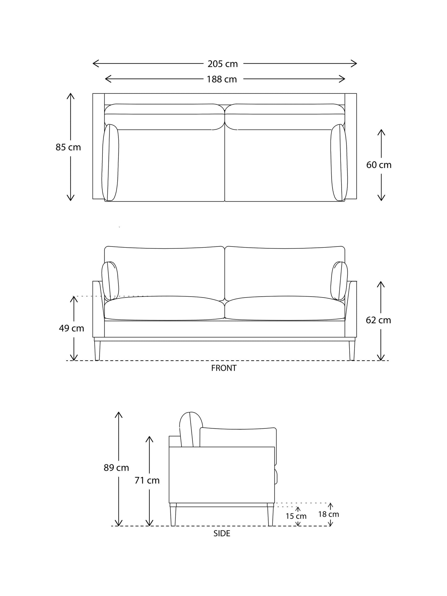 Swyft Model X01 Large 3 Seater Sofa Velvet Teal