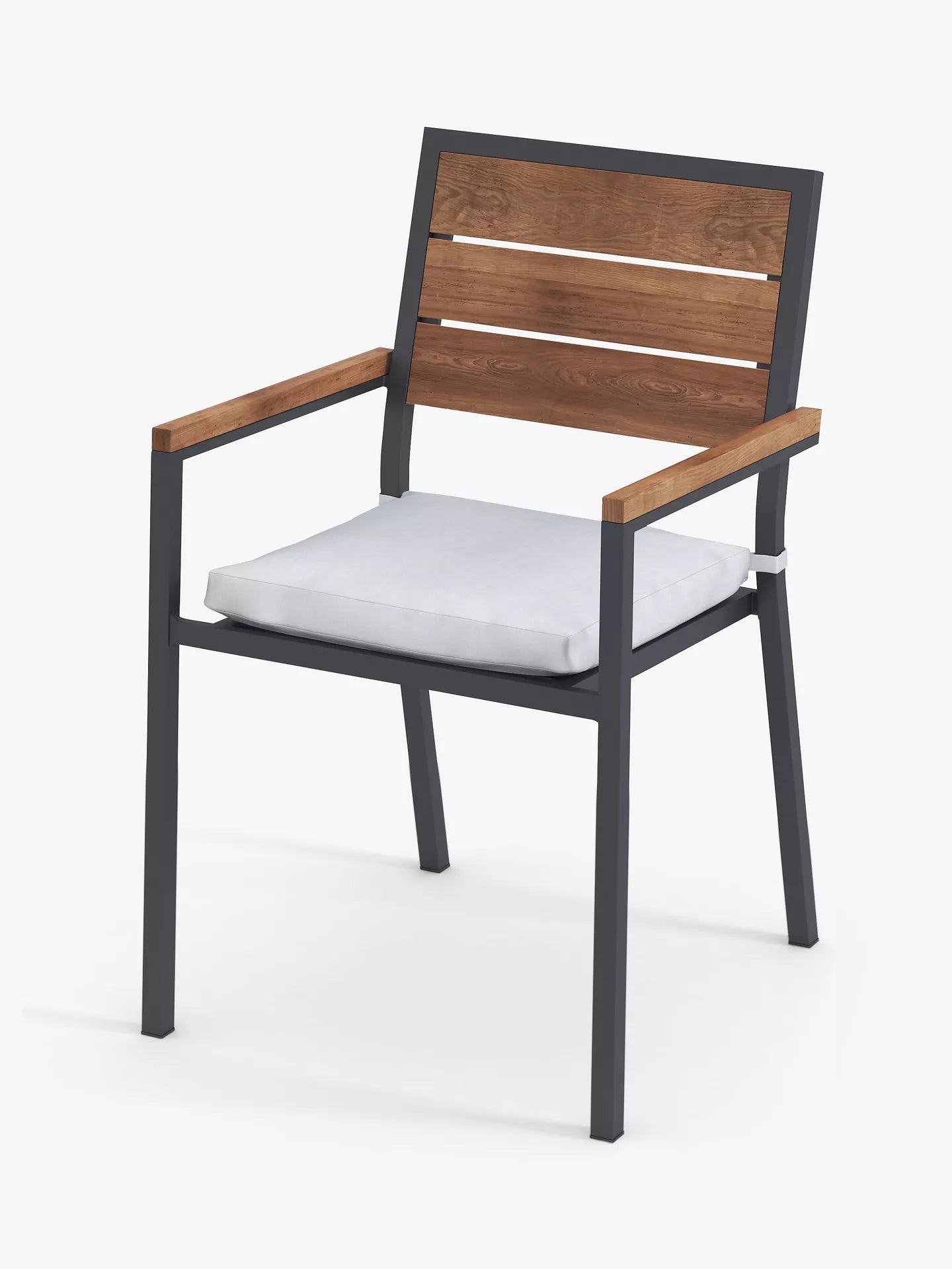 John Lewis Platform 4-Seater Wood-Effect Garden Dining Table & Chairs Set, Black