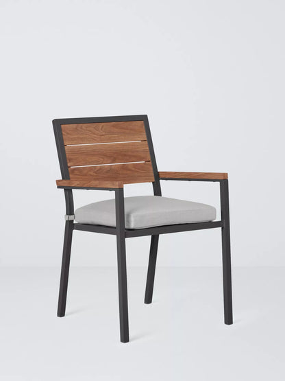 John Lewis Platform 4-Seater Wood-Effect Garden Dining Table & Chairs Set, Black