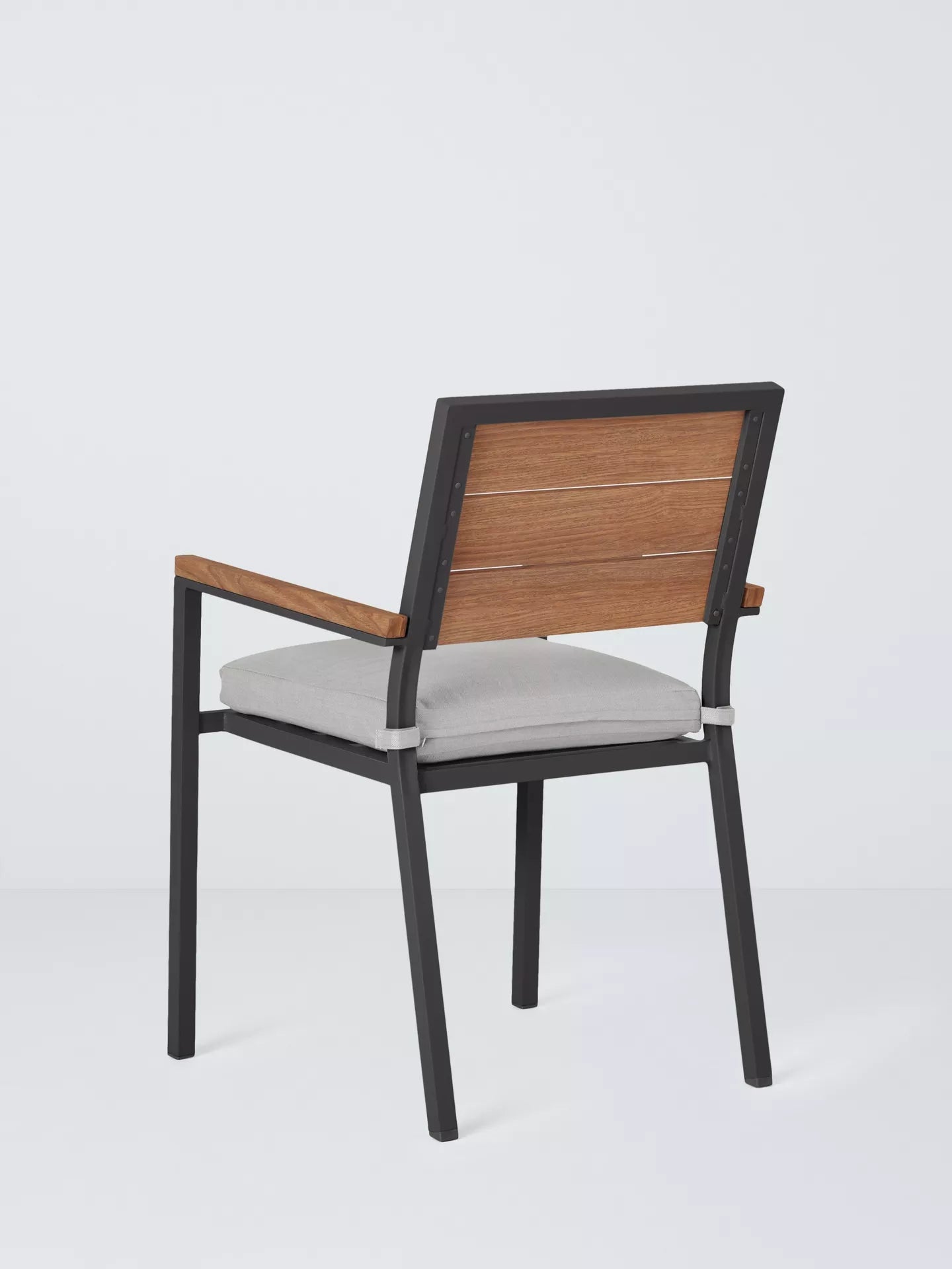 John Lewis Platform 4-Seater Wood-Effect Garden Dining Table & Chairs Set, Black