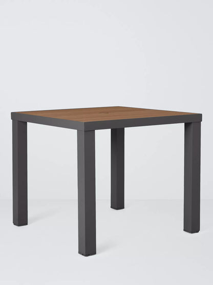 John Lewis Platform 4-Seater Wood-Effect Garden Dining Table & Chairs Set, Black