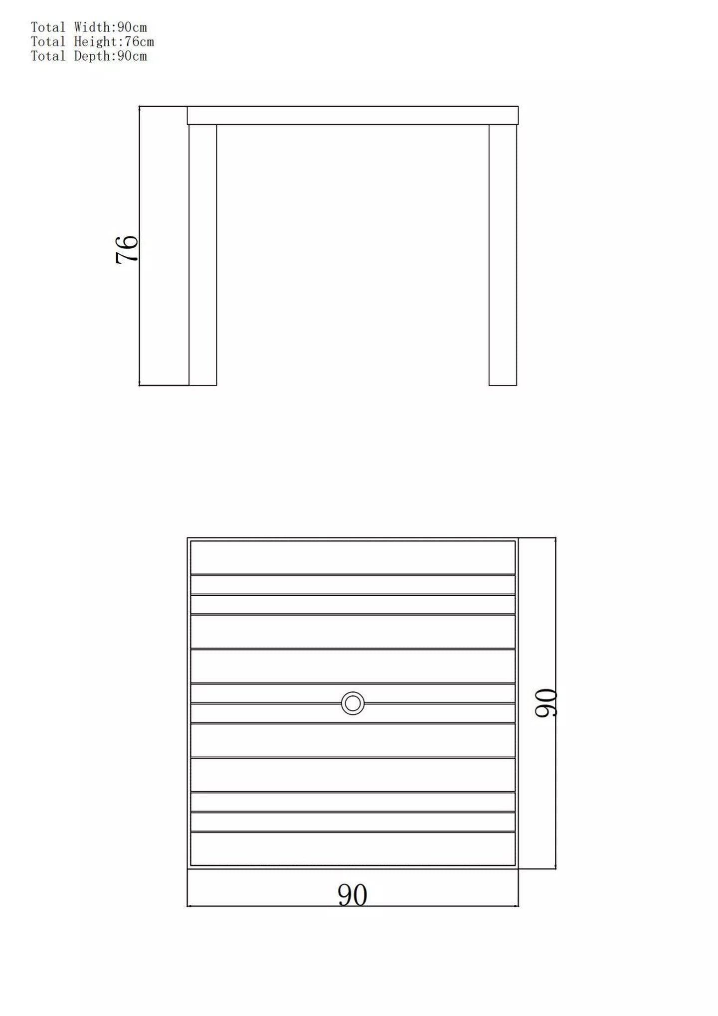 John Lewis Platform 4-Seater Wood-Effect Garden Dining Table & Chairs Set, Black