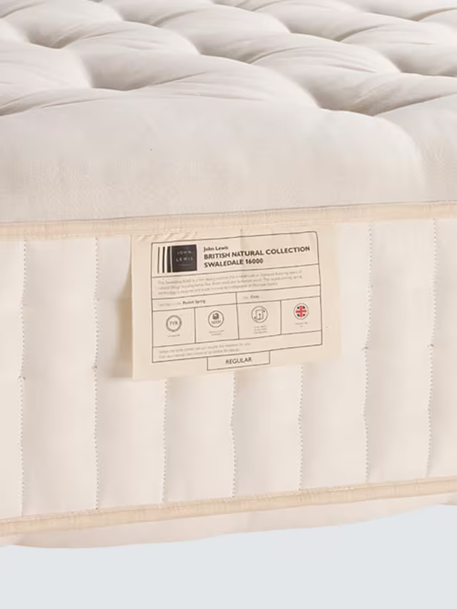 John Lewis British Natural Collection Swaledale 16000 Mattress, Firmer Tension, Double