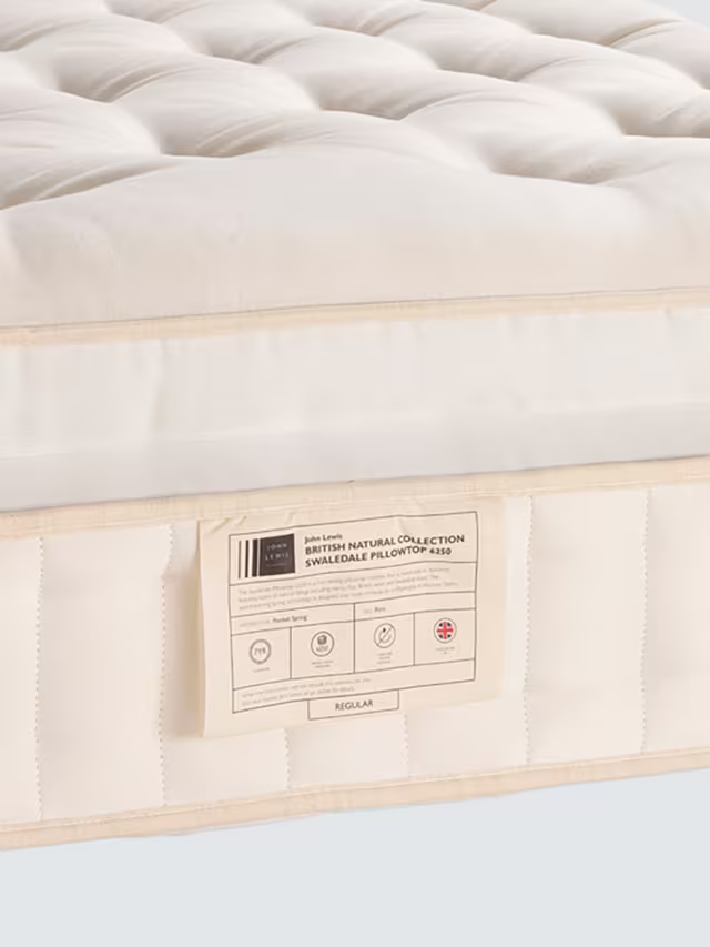 John Lewis British Natural Collection Swaledale Pillowtop 6250 Mattress Regular Tension King Size