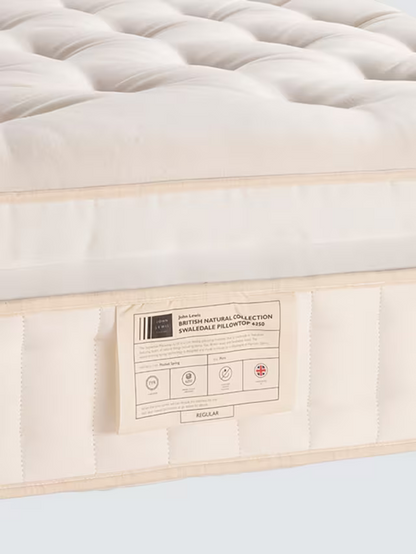 John Lewis British Natural Collection Swaledale Pillowtop 6250 Mattress, Regular Tension, King Size