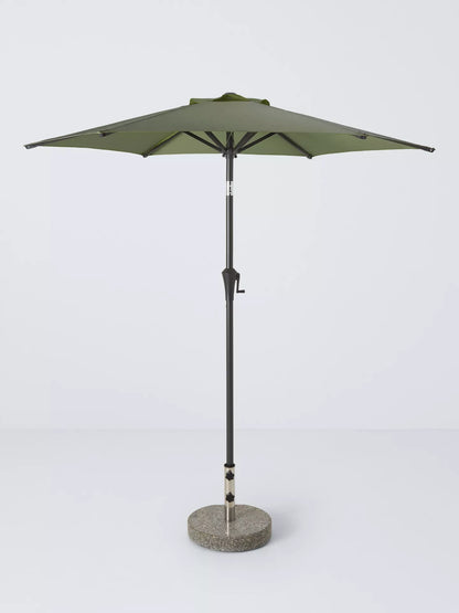 John Lewis Aluminium Wind-Up Parasol, 2.2m Green