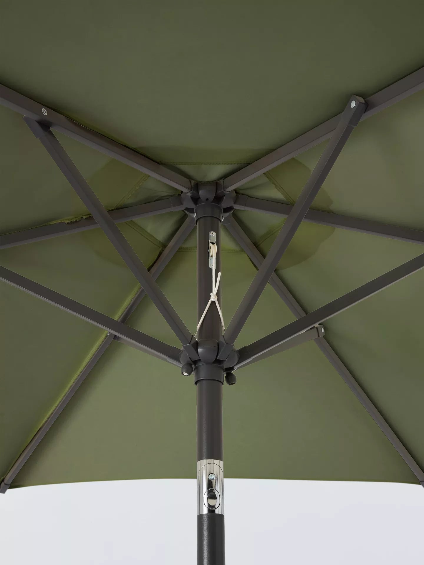 John Lewis Aluminium Wind-Up Parasol, 2.2m Green