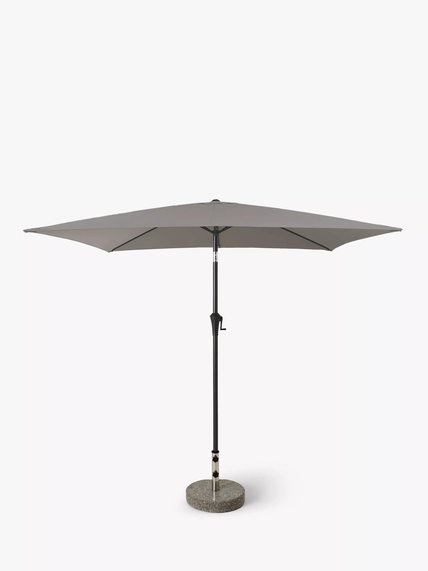 John Lewis Aluminium Wind-Up Parasol, 3 x 2m Grey