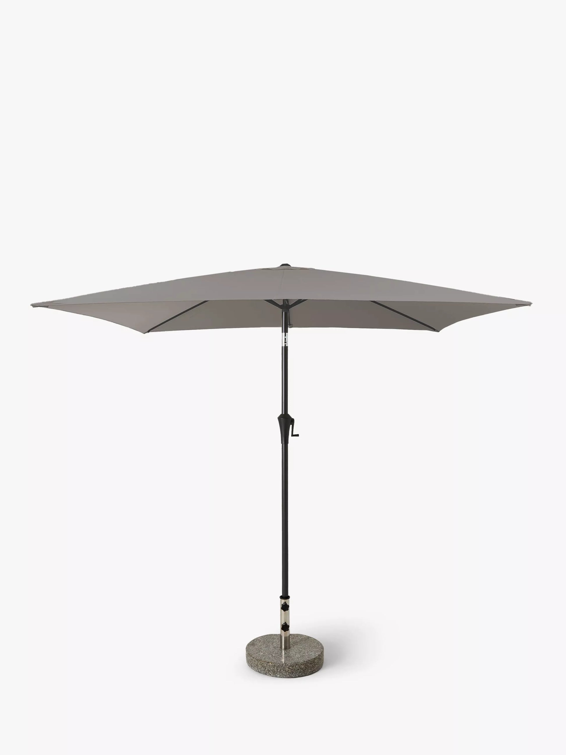 John Lewis Aluminium Wind-Up Parasol, 3 x 2m Grey
