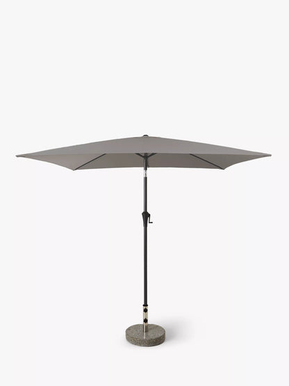 John Lewis Aluminium Wind-Up Parasol, 3 x 2m Grey