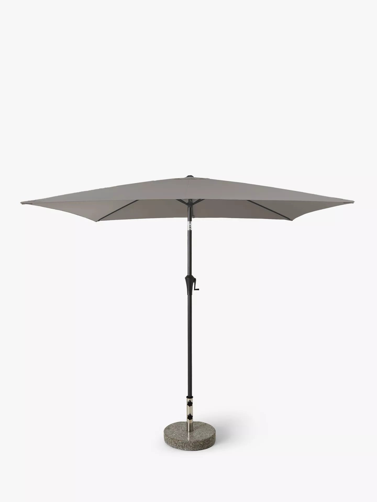 John Lewis Aluminium Wind-Up Parasol, 3 x 2m, Grey