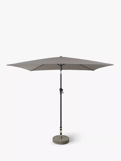 John Lewis Aluminium Wind-Up Parasol, 3 x 2m, Grey