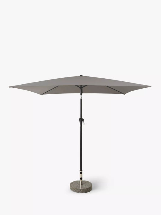 John Lewis Aluminium Wind-Up Parasol, 3 x 2m, Grey