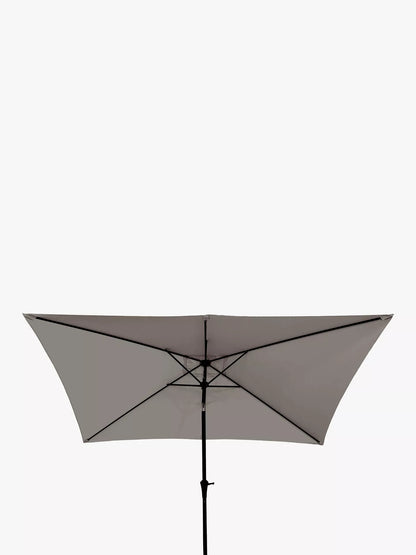 John Lewis Aluminium Wind-Up Parasol, 3 x 2m, Grey