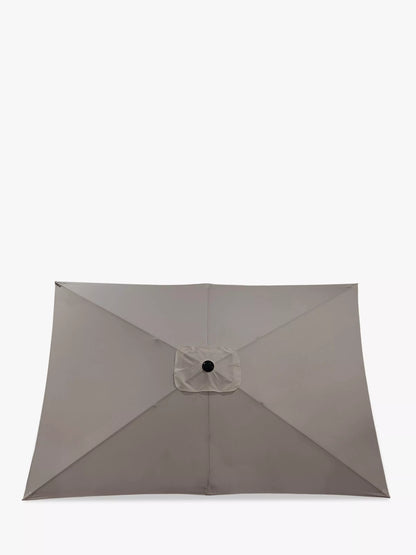 John Lewis Aluminium Wind-Up Parasol, 3 x 2m Grey